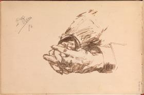 Study of Clasped Hands with Interwoven Fingers