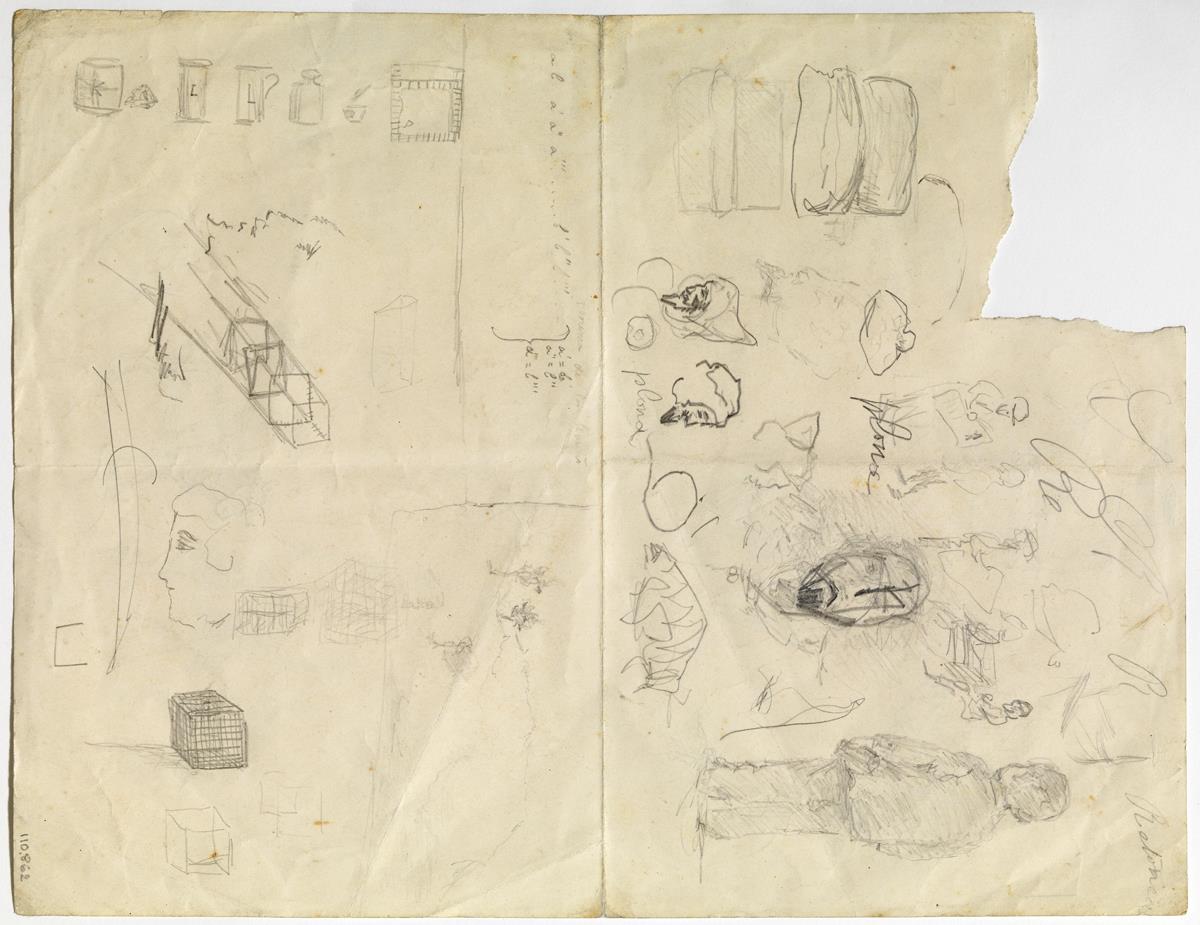 Croquis geométricos y personajes