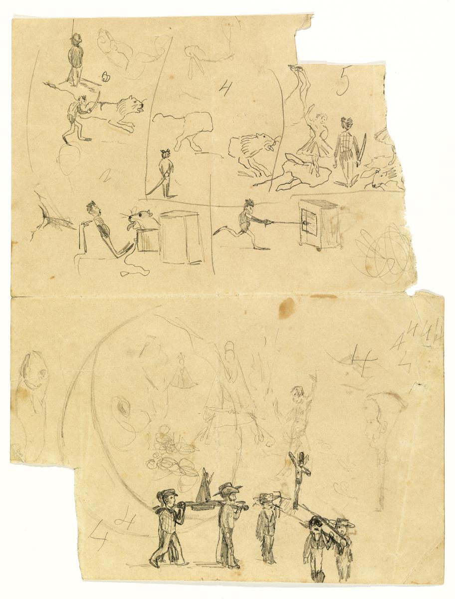 La procesión y número circense