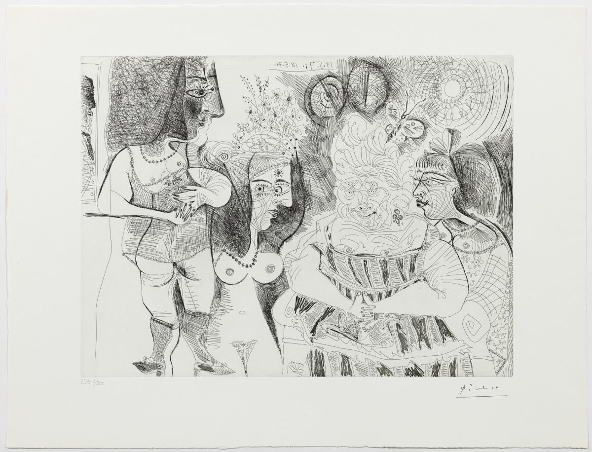 The Mistress's Party. Lapdog, Flowers and Gossip. Portrait of Degas on the Wall