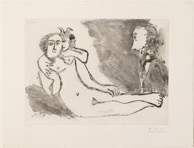 Degas fantasiejant. Faune xiuxiuejant a l'orella d'una dona