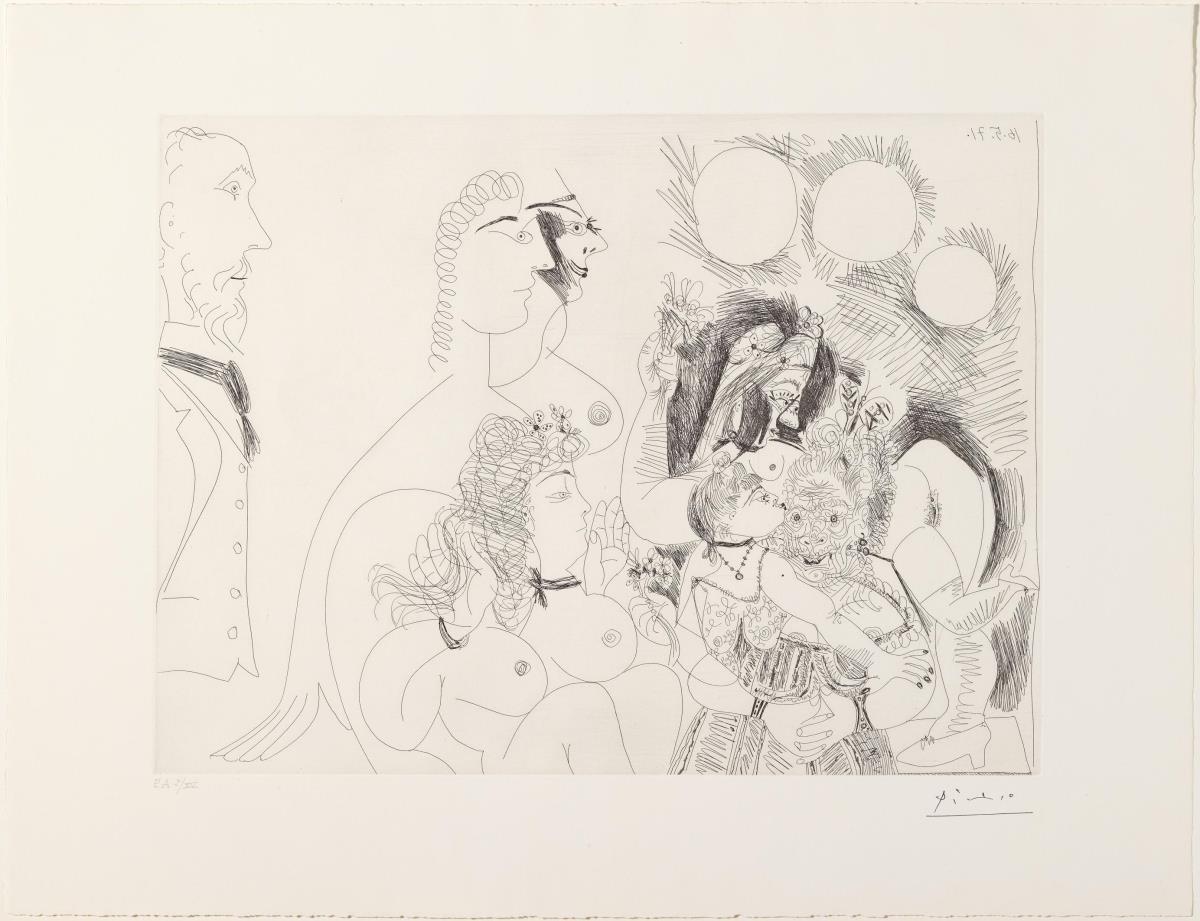 The Mistress's Party. Flowers and Kisses. Degas Amusing Himself