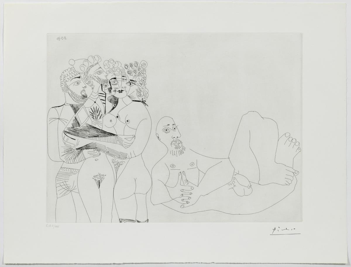 Bearded Man Fantasising. Women, Man and Greek Man with the Body of a Woman