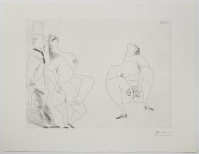 Degas, amb les mans a les butxaques, i dues prostitutes