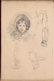 Conchita, hermana del artista y otros croquis
