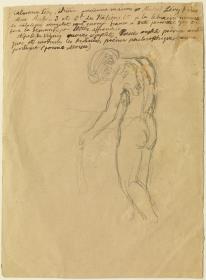 Estudio de desnudo y anotaciones manuscritas