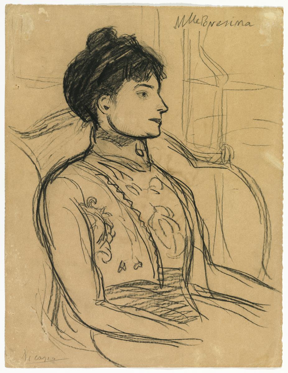 Berthe Brésina sentada en un sillón