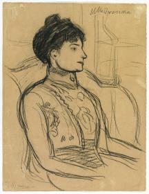 Berthe Brésina sentada en un sillón