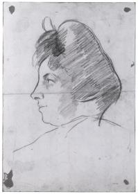 Cabeza de mujer de perfil