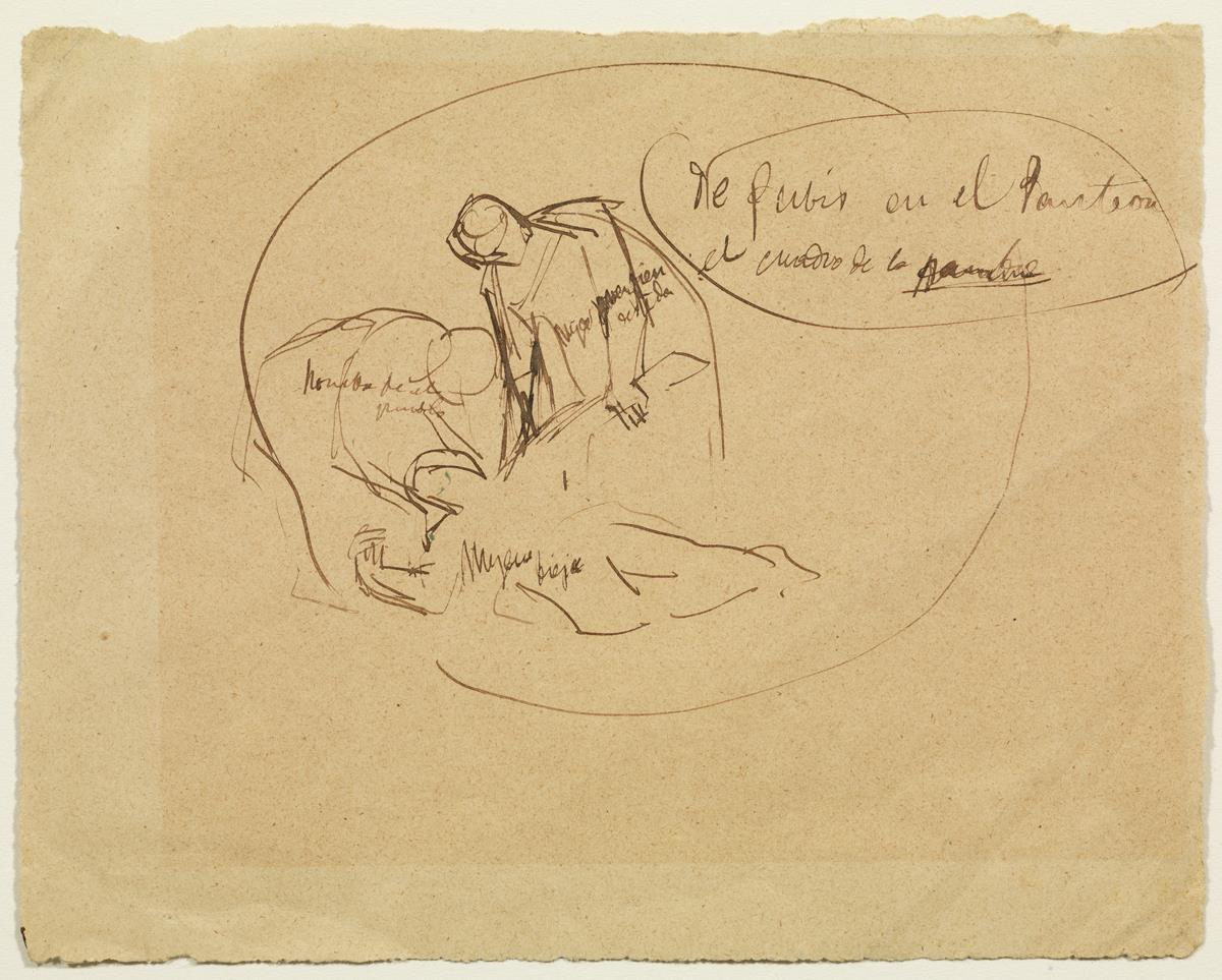 Apunt de "Santa Genoveva abastant París", de Puvis de Chavannes, al Panteó