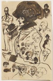 Bust of a Woman and Several Sketches