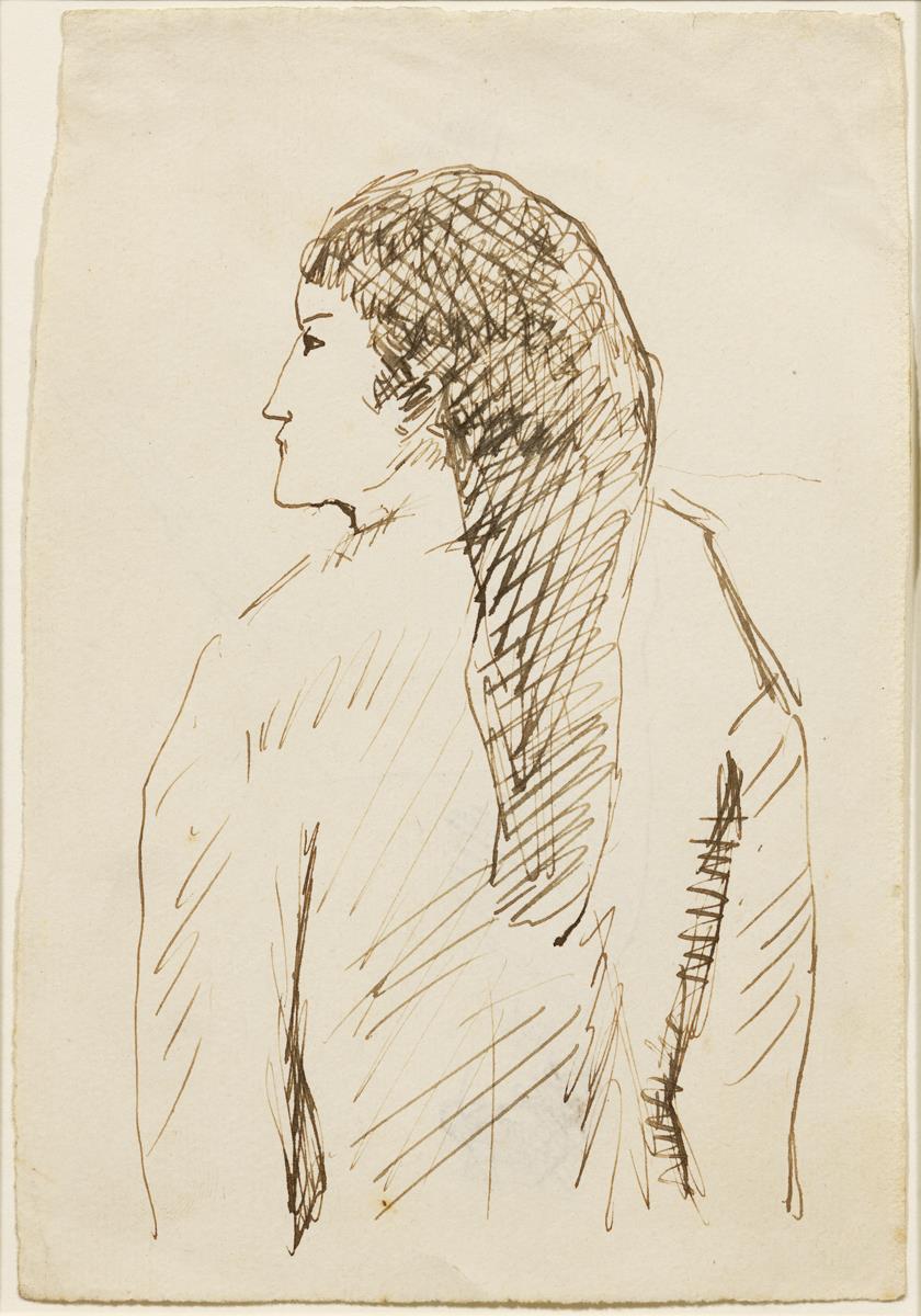 Dona, d'esquena, amb ret