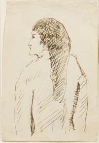 Mujer, de espaldas, con redecilla