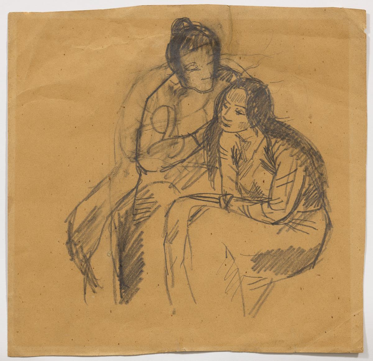 Woman Caressing a Young Girl
