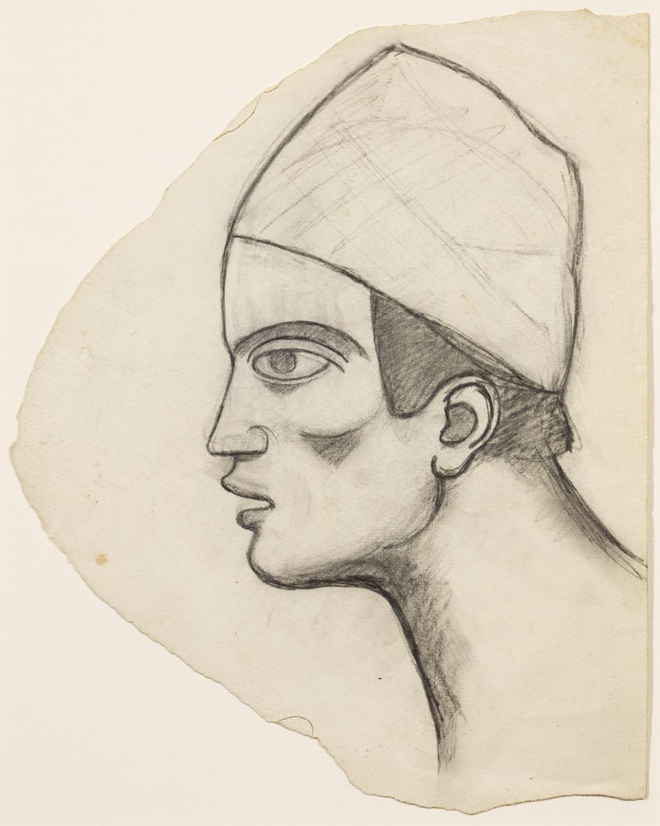 Cabeza de hombre con fez