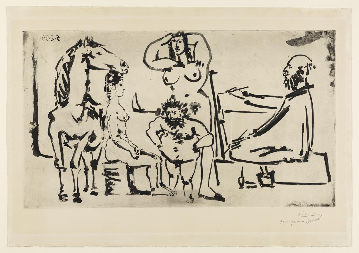 El pintor en la playa