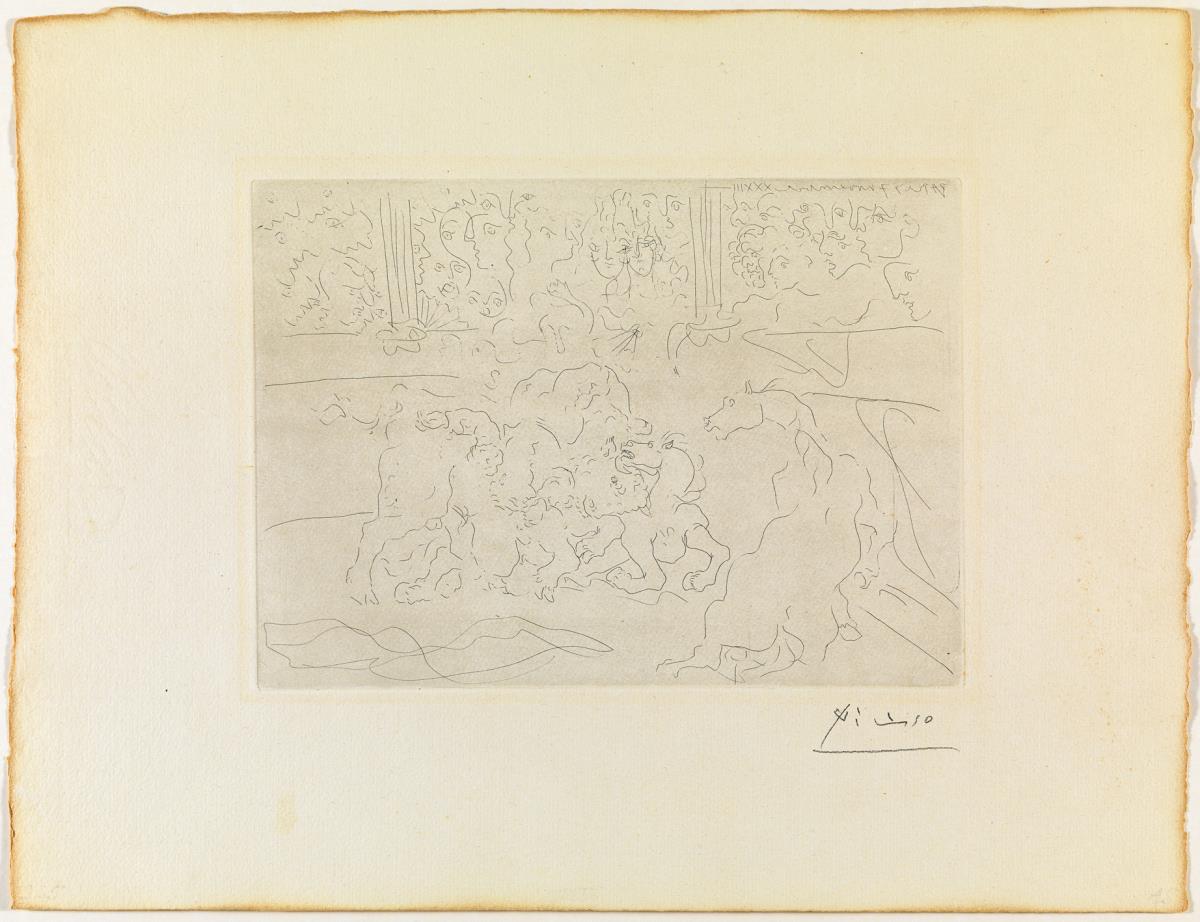 Cursa de braus. Torero ferit