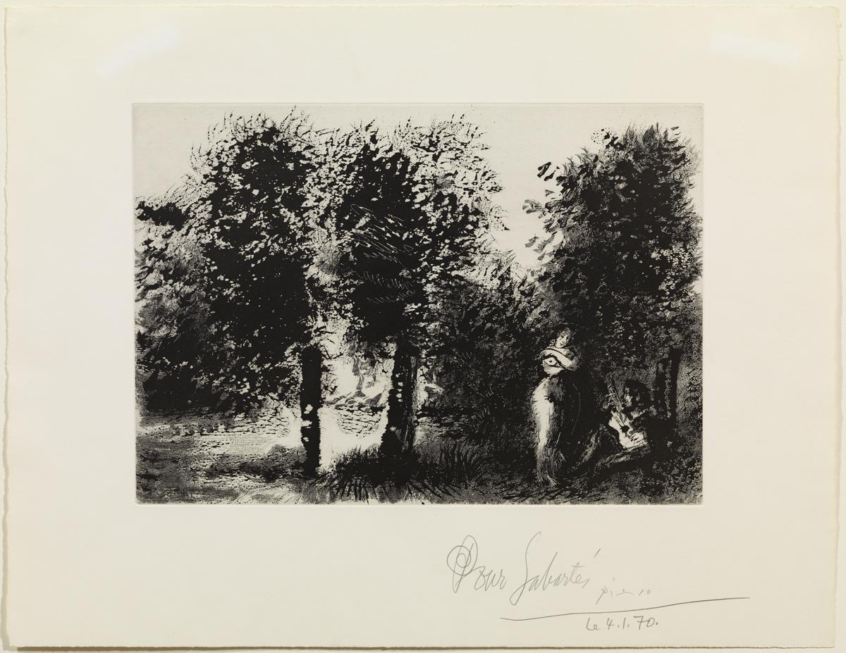 Serenata a la puesta del sol en un bosquecillo al estilo de Monet