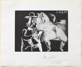 Man with in a Hat Drawing beside a Woman with Open Legs