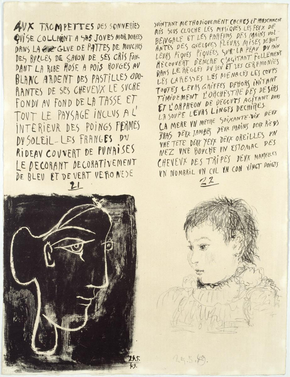 Poemas y litografías (fragmentos de un texto de Picasso)