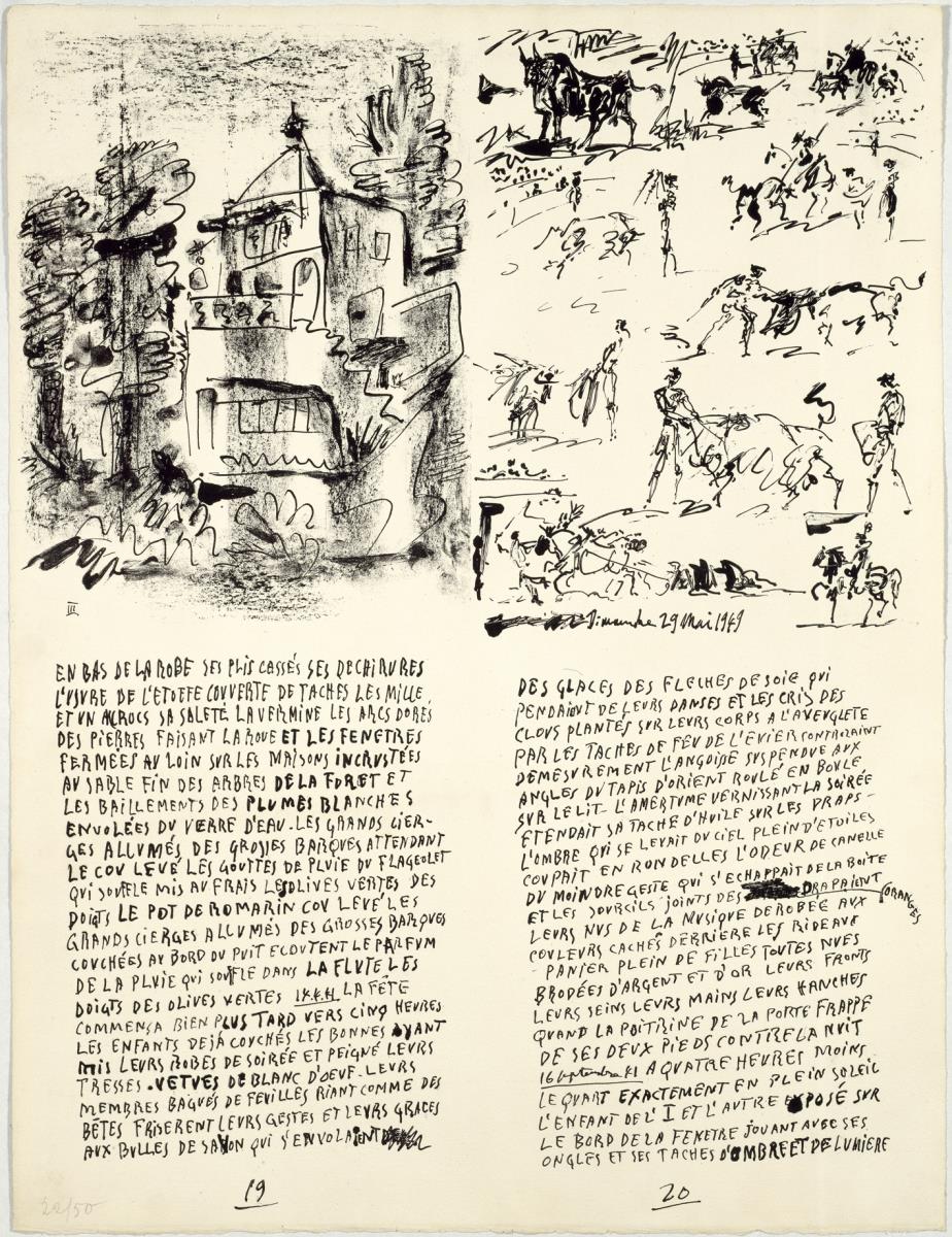 Poemes i litografies (fragments d'un text de Picasso)