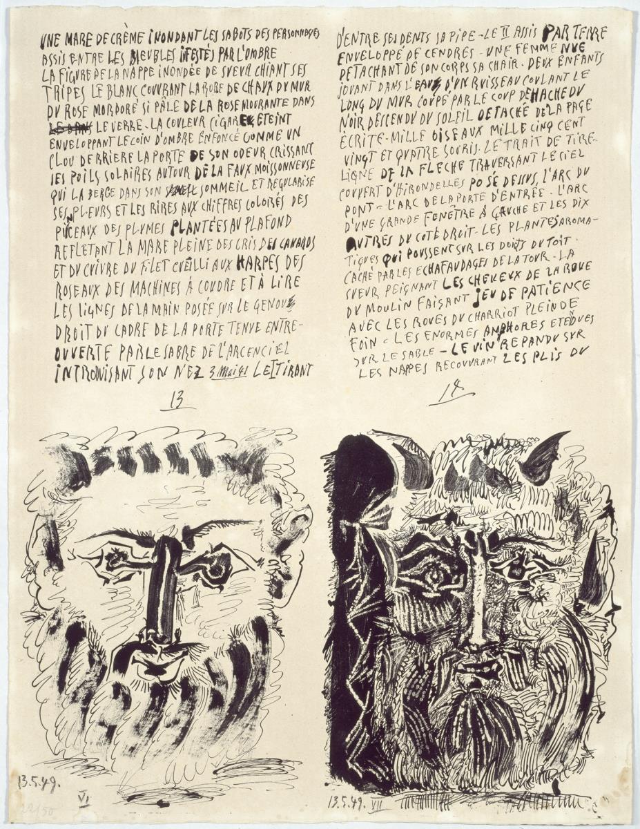 Poemes i litografies (fragments d'un text de Picasso)