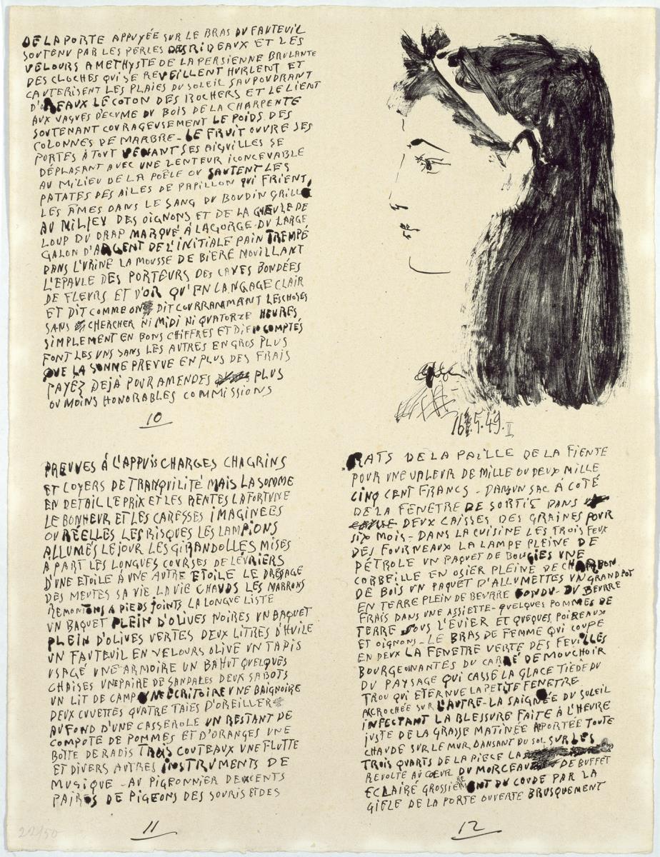 Poemas y litografías (fragmentos de un texto de Picasso)