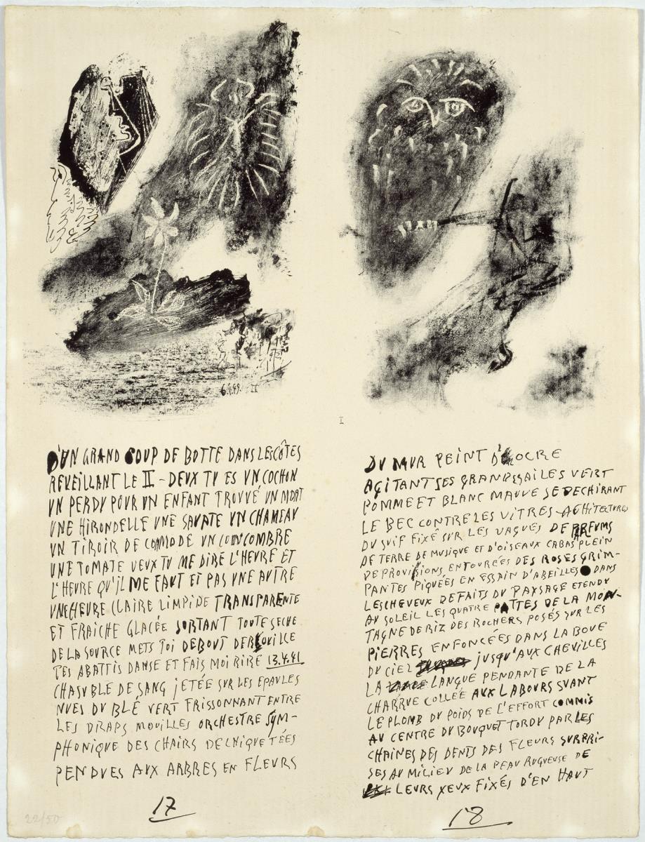 Poems and Lithographs (fragments of a Picasso text)