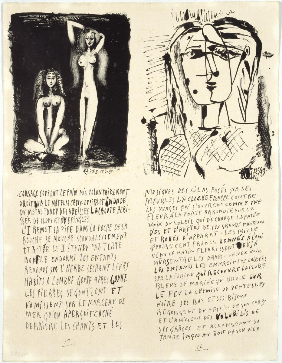 Poemes i litografies (fragments d'un text de Picasso)