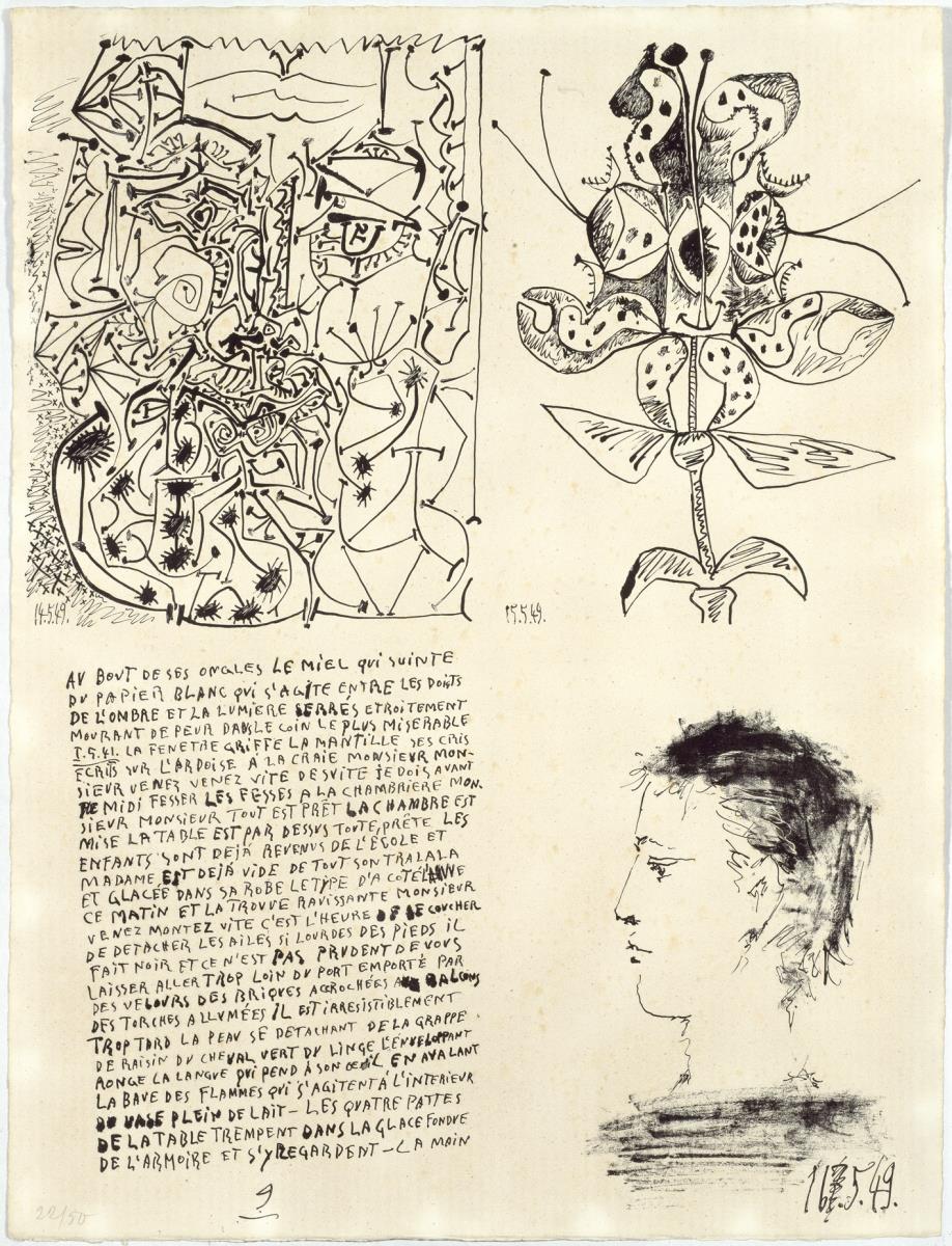 Poemas y litografías (fragmentos de un texto de Picasso)
