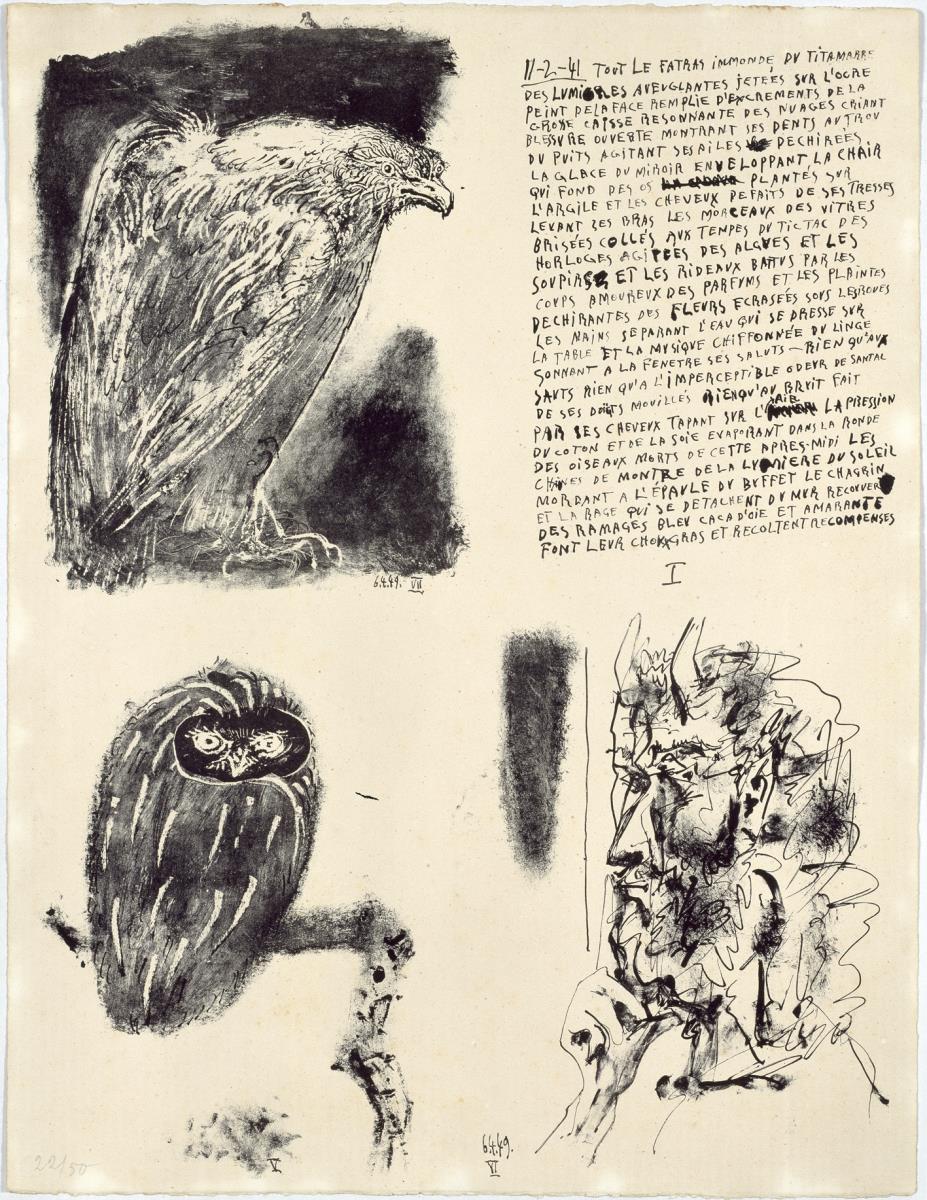 Poems and Lithographs (fragments of a Picasso text)