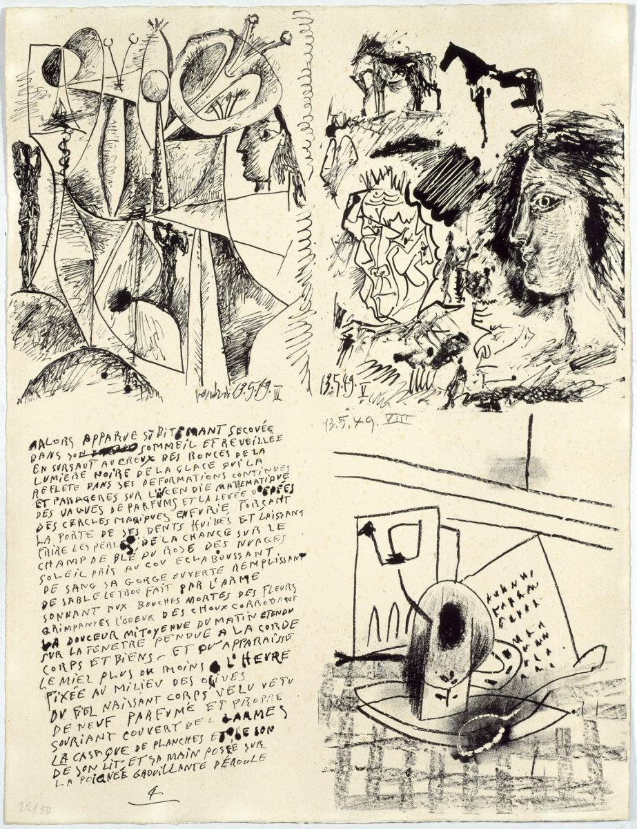Poemas y litografías (fragmentos de un texto de Picasso)