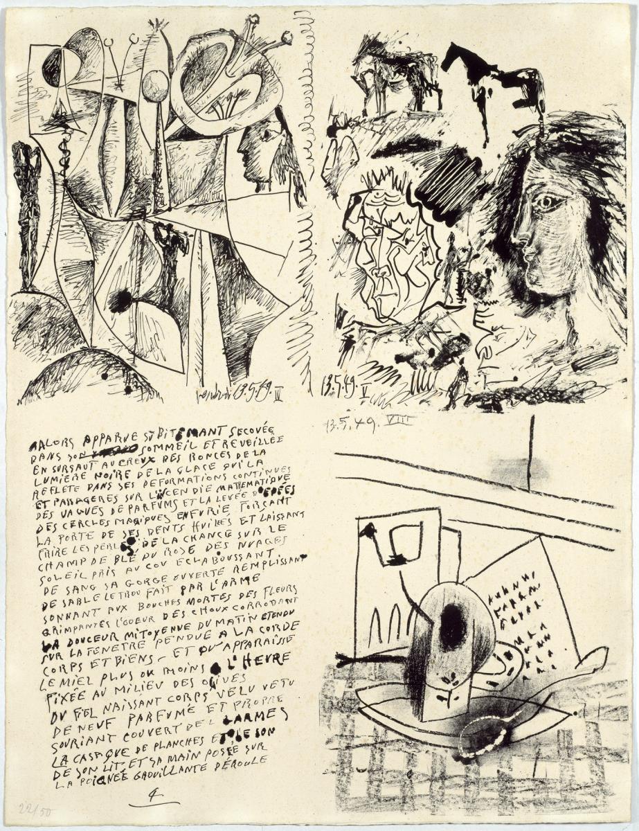 Poems and Lithographs (fragments of a Picasso text)