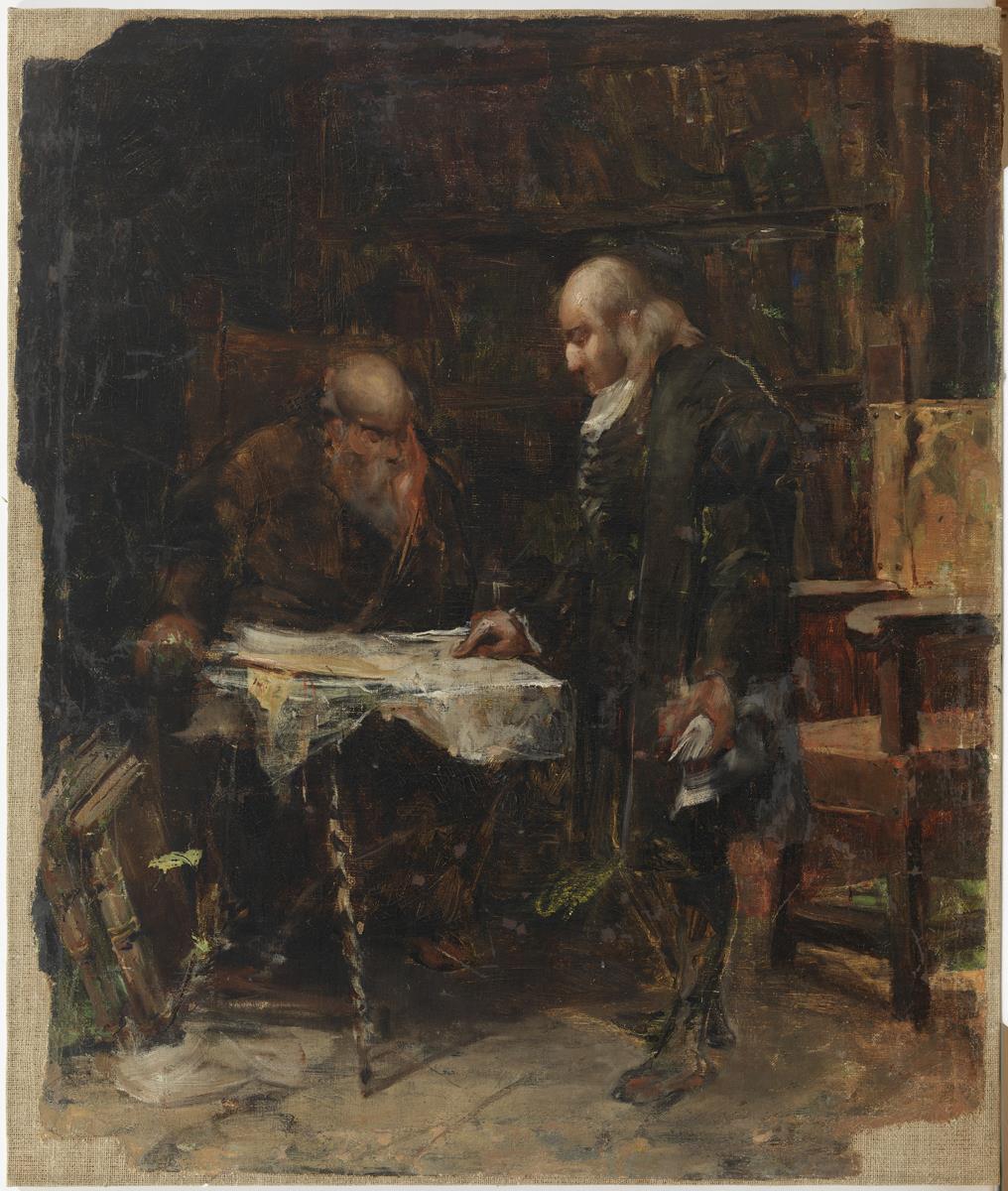 Copy of "Columbus at La Rábida. Religion Understands Genius" by José Ponce Puente