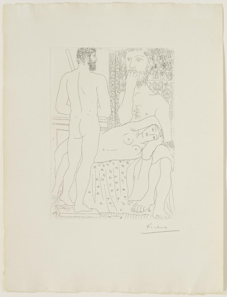 Sculptor, Recumbent Model and Self-Portrait Sculpture as Hercules