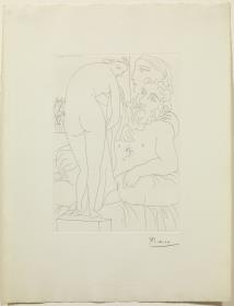 Escultor descansando con Marie-Thérèse y su representación como Venus púdica