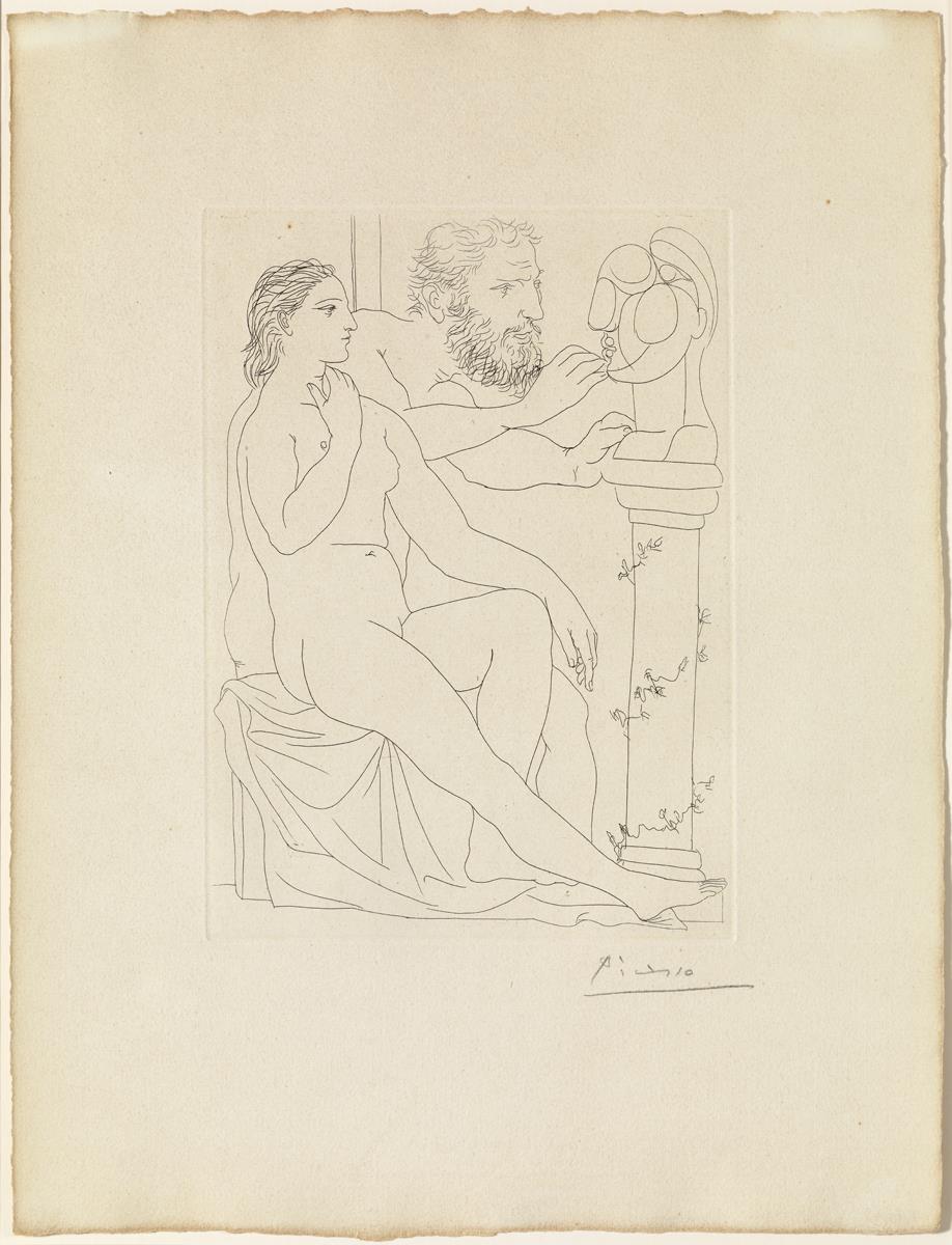 Model and Sculptor with His Sculpture