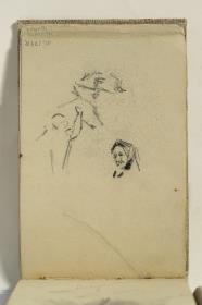 Head of a Woman and Boy Stroking a Horse