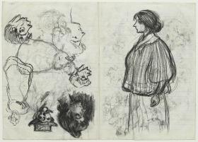 Muchacha, de perfil, y otros croquis