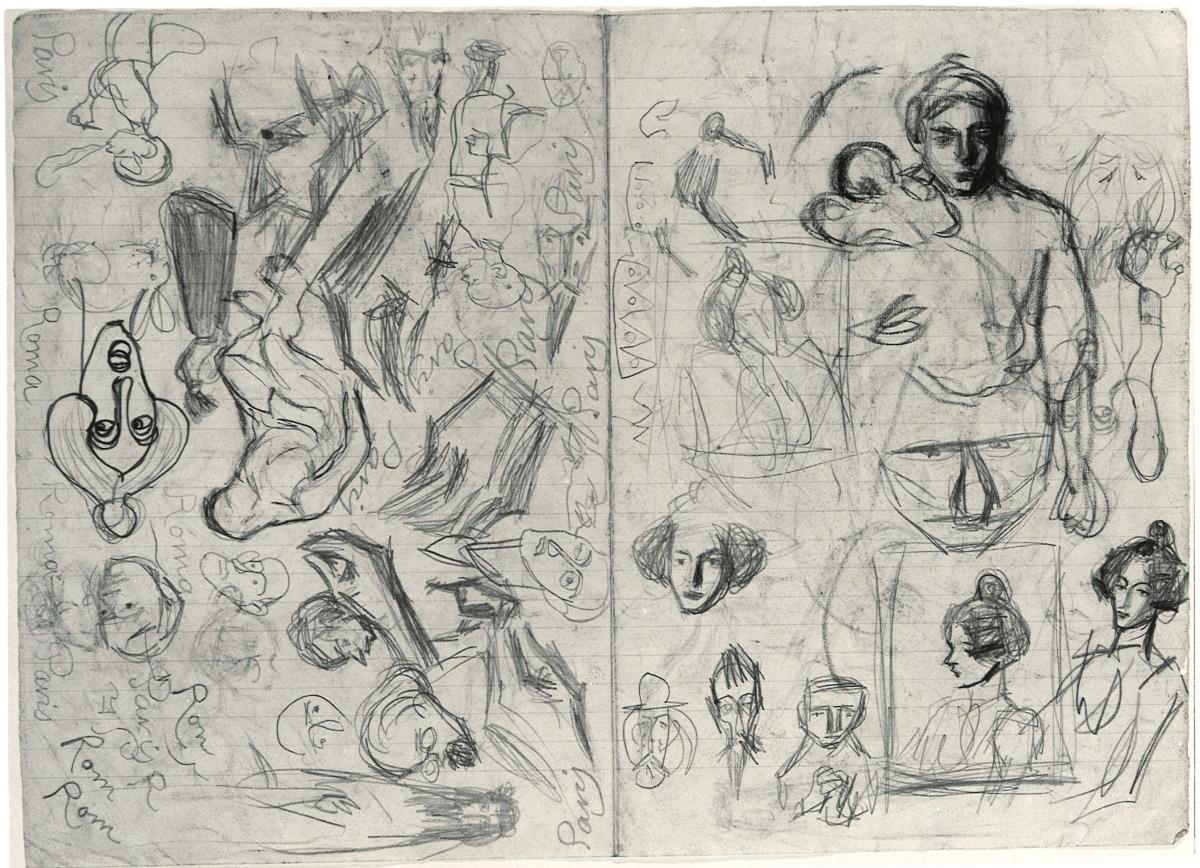 Diversos croquis de personajes