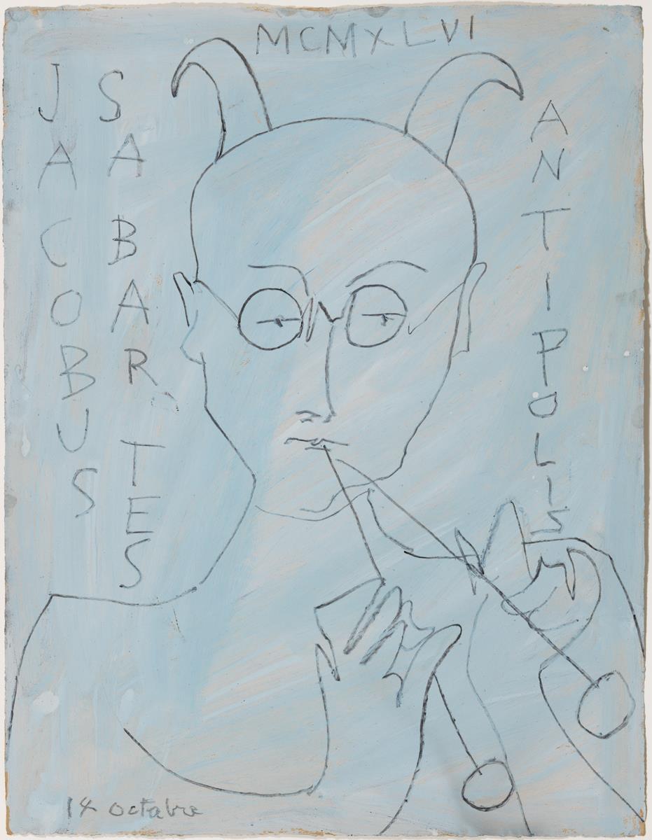 Jaume Sabartés com un faune tocant l'aulos