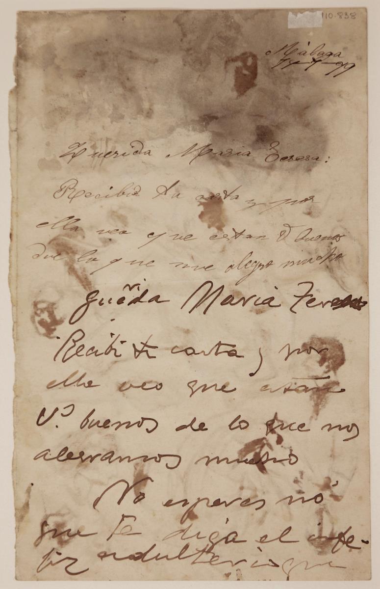 Anotacions manuscrites (carta)<br>