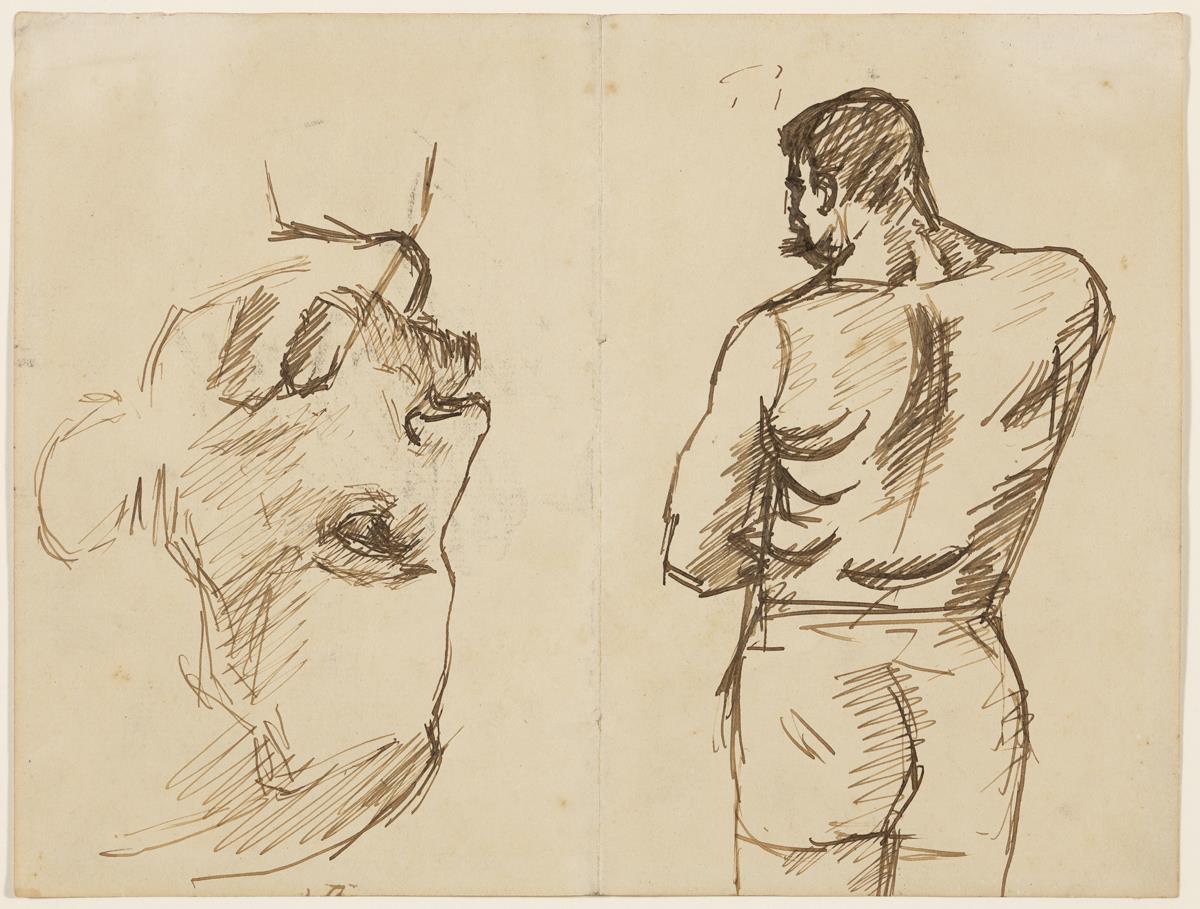 Julio González y hombre corpulento, de espaldas