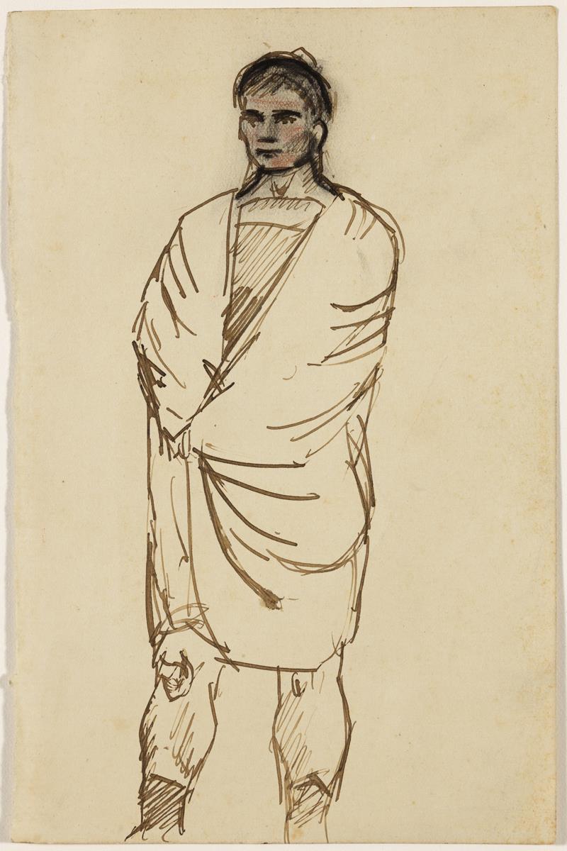 Hombre cubierto con un lienzo