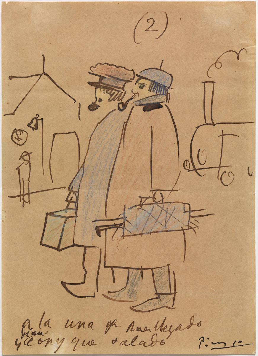 Picasso and Sebastià Junyer i Vidal Arrive at the Border