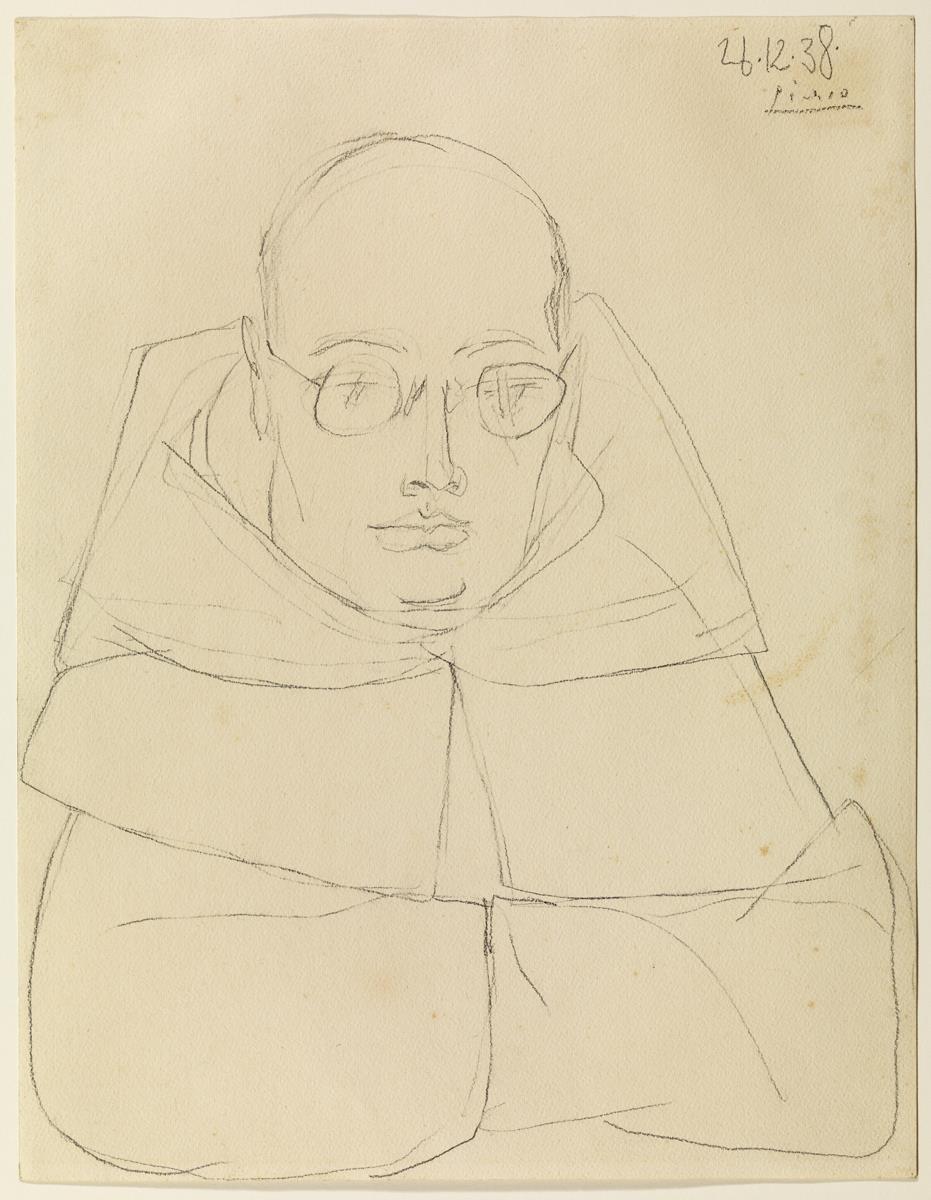 Jaume Sabartés amb hàbit de monjo