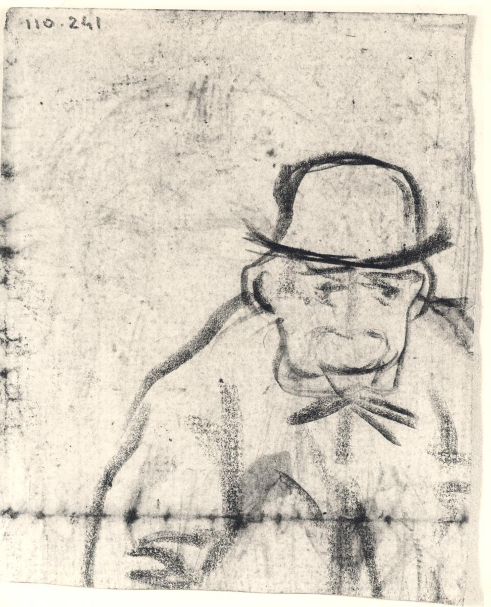 Home amb gavany i barret fort