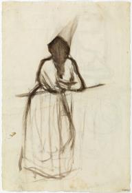 Woman Looking Out from a Balcony