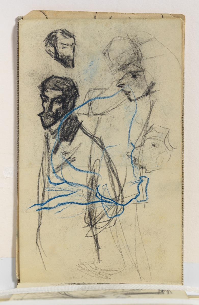 Man Standing, Caricature of Carles Casagemas and Study of Heads