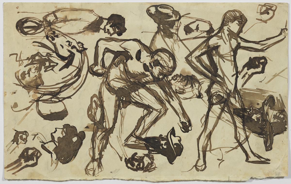 Estudios de hombre desnudo, y otros croquis
